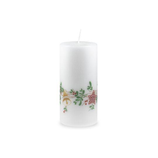 Svíčka vánoční Girlande Pillar 70 x 150 mm - bílá