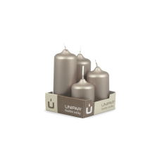 Svíčka adventní - METAL M65 Cylinder Cascada - 4 ks mocca Svíčka adventní - METAL M65 Cylinder Cascada - 4 ks mocca