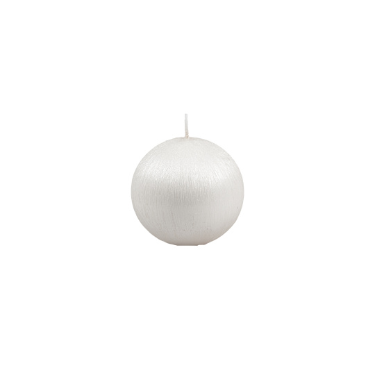 Svíčka Reel Sphere 80 mm - bílá metalíza