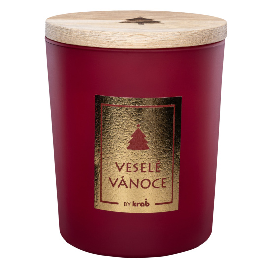 Svíčka sklo - MAGIC WOOD 300 g - Veselé Vánoce (cena bez slev)