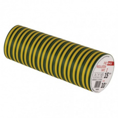 Izolační páska PVC 15mm / 10m zelenožlutá - 10ks