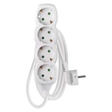 Prodlužovací kabel 1,5 m / 4 zásuvky / bílý / PVC / 1,5 mm2 Prodlužovací kabel 1,5 m / 4 zásuvky / bílý / PVC / 1,5 mm2