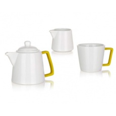 BANQUET Čajová sada - konvička, hrnek, mléčenka COLOR PLUS Yellow, 3 díly BANQUET Čajová sada - konvička, hrnek, mléčenka COLOR PLUS Yellow, 3 díly