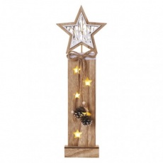 LED dekorace dřevěná – hvězdy, 48 cm, 2x AA, vnitřní, teplá bílá, časovač LED dekorace dřevěná – hvězdy, 48 cm, 2x AA, vnitřní, teplá bílá, časovač