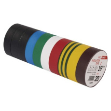 Izolační páska PVC 19mm / 20m barevný mix - 10ks