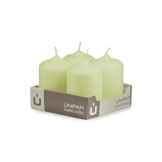 Svíčka adventní -  MAT N371 Cylinder 60x90 mm - 4 ks zelená