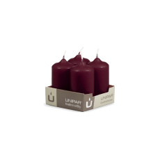 Svíčka adventní - MAT N48 Cylinder 40x80 mm - 4 ks vínová Svíčka adventní - MAT N48 Cylinder 40x80 mm - 4 ks vínová