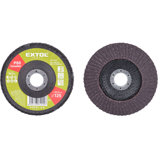 kotouč lamelový šikmý korundový, O125mm, P80 kotouč lamelový šikmý korundový, O125mm, P80