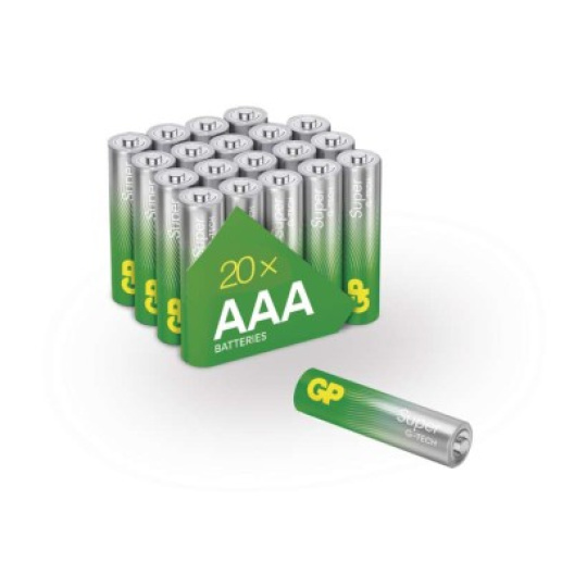 Alkalická baterie GP Super AAA (LR03) - 20ks