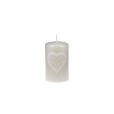 Svíčka Softness Pillar 60x100 mm - bílá metalíza Svíčka Softness Pillar 60x100 mm - bílá metalíza