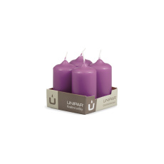 Svíčka adventní - MAT N153 Cylinder 40x80 mm - 4 ks fialová Svíčka adventní - MAT N153 Cylinder 40x80 mm - 4 ks fialová