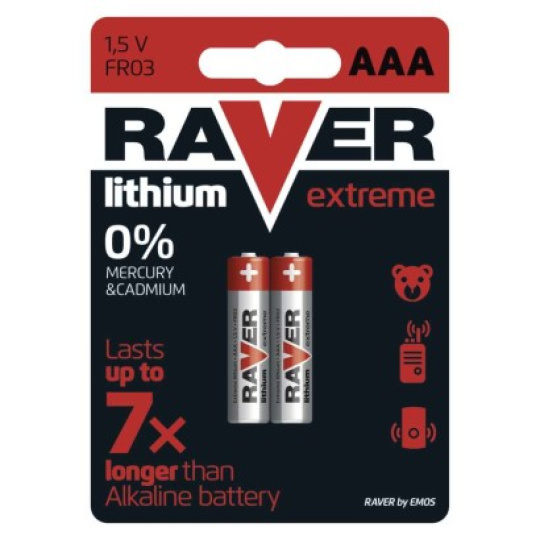 Lithiová baterie RAVER AAA (FR03) - 2ks