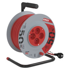 Prodlužovací kabel na bubnu 50 m / 4 zásuvky / červený / PVC / 230 V / 1,5 mm2 Prodlužovací kabel na bubnu 50 m / 4 zásuvky / červený / PVC / 230 V / 1,5 mm2