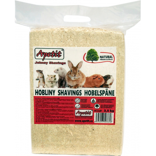 Apetit - podestýlka hoblinová Johnny Shavings Natural 3,5 kg