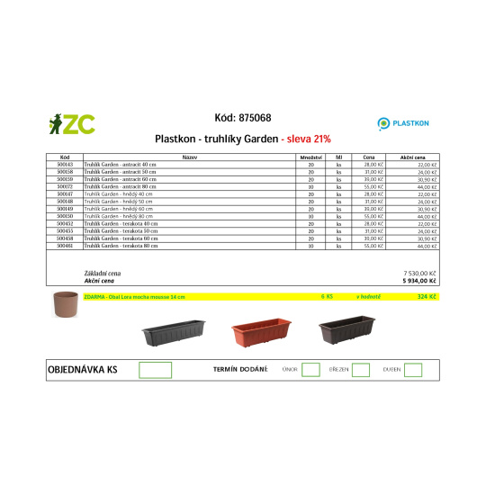 KD Displej - Plastkon - truhlíky Garden