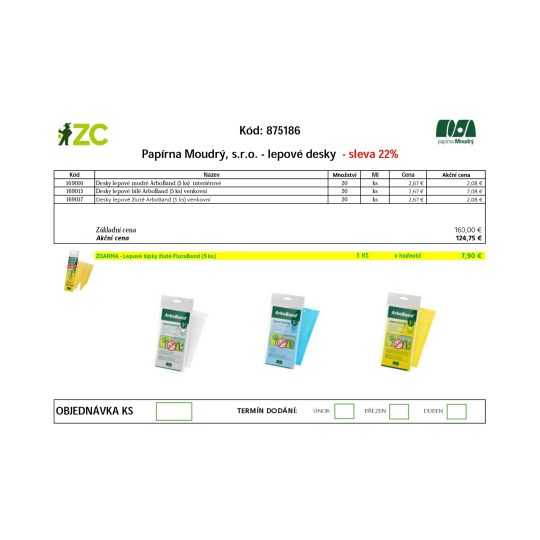 EUR KD Displej - Papírna Moudrý - Lepové desky