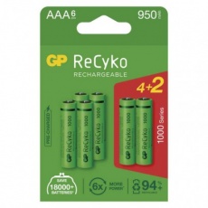 Nabíjecí baterie GP ReCyko 1000 AAA (HR03) - 6ks Nabíjecí baterie GP ReCyko 1000 AAA (HR03) - 6ks