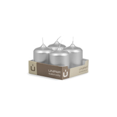 Svíčka adventní - METAL M28 Cylinder 50x70 mm - 4 ks stříbrná Svíčka adventní - METAL M28 Cylinder 50x70 mm - 4 ks stříbrná