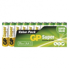 Alkalická baterie GP Super AA (LR6) - 20ks Alkalická baterie GP Super AA (LR6) - 20ks