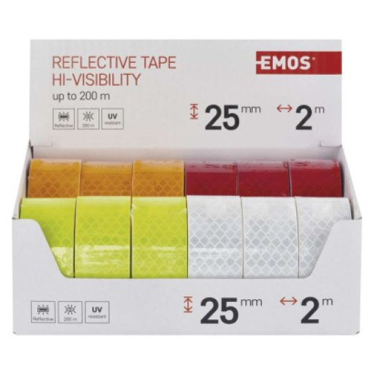 Reflexní páska 25 mm / 2m, 12 ks, display box - 12ks