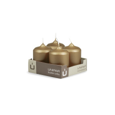 Svíčka adventní -  METAL M48 Cylinder 50x70 mm -  4 ks hnědá