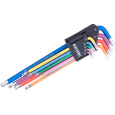 L-klíče TORX prodloužené barevné, sada 9ks, s kuličkou, T10-50, S2, FORTUM