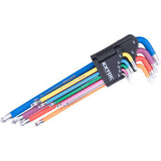 L-klíče TORX prodloužené barevné, sada 9ks, s kuličkou, T10-50, S2, FORTUM L-klíče TORX prodloužené barevné, sada 9ks, s kuličkou, T10-50, S2, FORTUM