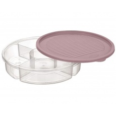 BANQUET Dóza plastová dělená s víkem CULINARIA 25 x 5,5 cm, čirá - růžová BANQUET Dóza plastová dělená s víkem CULINARIA 25 x 5,5 cm, čirá - růžová
