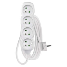 Prodlužovací kabel – 4 zásuvky, 3m, bílý Prodlužovací kabel – 4 zásuvky, 3m, bílý
