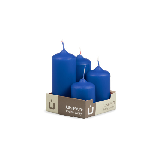 Svíčka adventní -  MAT N66 Cylinder Cascada - 4 ks modrá