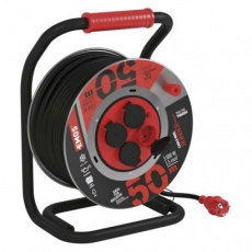 Venkovní prodlužovací kabel na bubnu 50 m / 4 zás. / černý / guma-neopren / 230V / 1,5 mm2 Venkovní prodlužovací kabel na bubnu 50 m / 4 zás. / černý / guma-neopren / 230V / 1,5 mm2