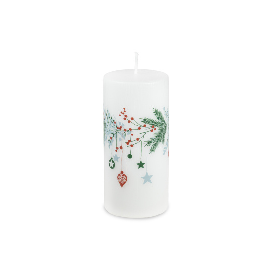 Svíčka vánoční Trinket Pillar 70 x 150 mm - bílá