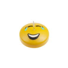 Svíčka Smiley Laugh 70x25 mm - žlutá Svíčka Smiley Laugh 70x25 mm - žlutá