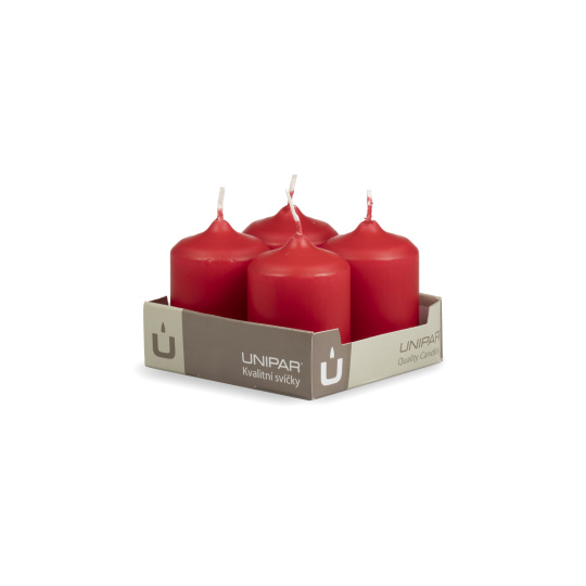 Svíčka adventní -  MAT N136 Cylinder 50x70 mm - 4 ks červená