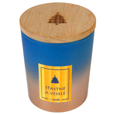 Svíčka sklo - MAGIC WOOD 300 g - Šťastné a Veselé (cena bez slev) Svíčka sklo - MAGIC WOOD 300 g - Šťastné a Veselé (cena bez slev)