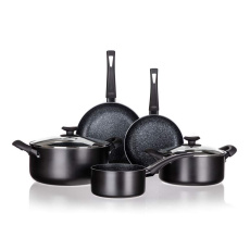 BANQUET Sada nádobí s nepřilnavým povrchem BLACK STONE, 7 ks BANQUET Sada nádobí s nepřilnavým povrchem BLACK STONE, 7 ks