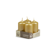 Svíčka adventní - METAL M38 Cylinder 40x80 mm - 4 ks zlatá Svíčka adventní - METAL M38 Cylinder 40x80 mm - 4 ks zlatá