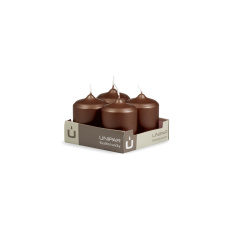 Svíčka adventní - METAL M50 Cylinder 40x60 mm - 4 ks hnědá Svíčka adventní - METAL M50 Cylinder 40x60 mm - 4 ks hnědá