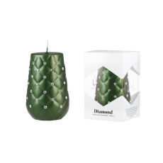Svíčka Diamond Cone 80x120 mm - zelená metalíza Svíčka Diamond Cone 80x120 mm - zelená metalíza