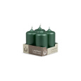 Svíčka adventní -  METAL M133 Cylinder 40x80 mm -  4 ks zelená