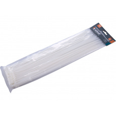 pásky stahovací na kabely bílé, 400x4,8mm, 100ks, nylon PA66