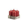 Svíčka adventní -  METAL M116 Cylinder 40x80 mm -  4 ks červená