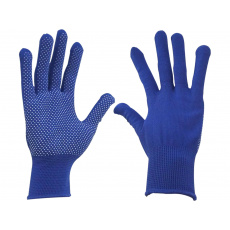 rukavice z polyesteru s PVC terčíky na dlani, velikost 8"