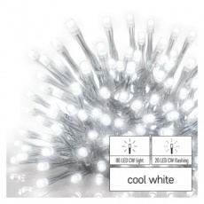 Standard LED spojovací řetěz blikající – rampouchy, 2,5 m, venkovní, studená bílá