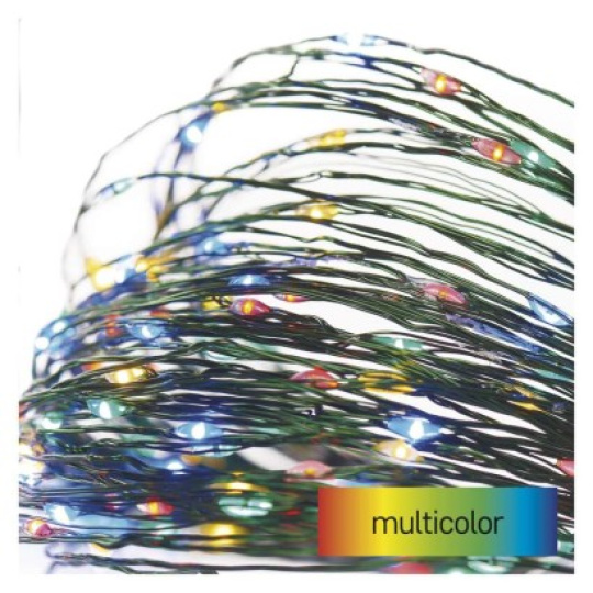 LED vánoční nano řetěz zelený, 15 m, venkovní i vnitřní, multicolor, časovač