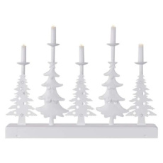 LED svícen – vánoční stromy se svíčkami, 24 cm, 2x AA, vnitřní, teplá bílá, časovač LED svícen – vánoční stromy se svíčkami, 24 cm, 2x AA, vnitřní, teplá bílá, časovač