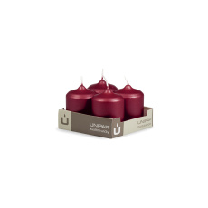 Svíčka adventní - METAL M23 Cylinder 40x60 mm - 4 ks vínová Svíčka adventní - METAL M23 Cylinder 40x60 mm - 4 ks vínová