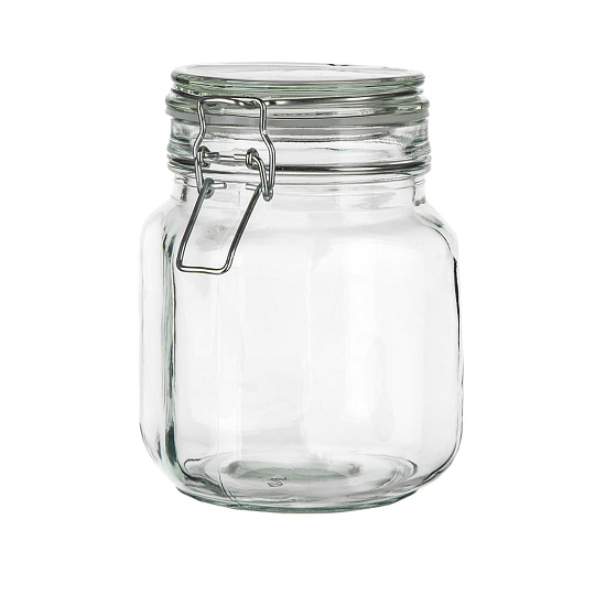 Dóza hermetická hranatá 1000 ml skl. s patent.uzávěrem Erea