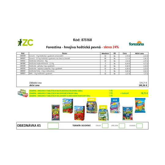 EUR KD Displej - Forestina - hoštická pevná hnojiva