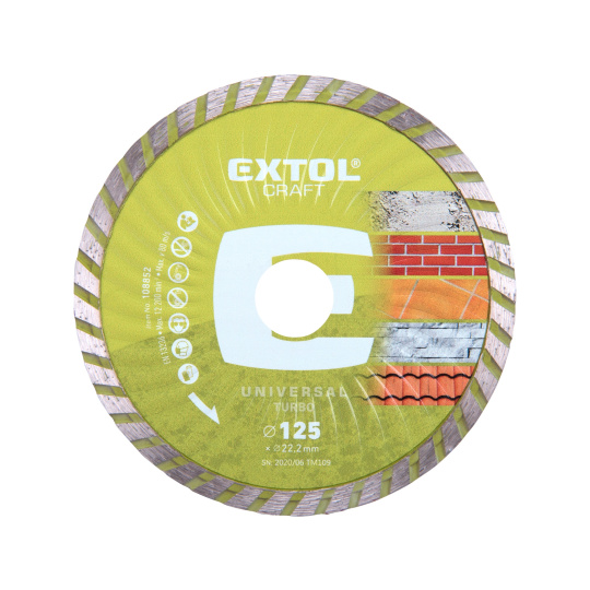 ZRUŠENO! Nahrazeno výrobkem 903052 kotouč diamantový řezný, turbo - suché i mokré řezání, O 125x22,2x2mm